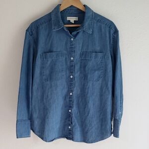 Treasure & Bond 100% Cotton Oversized Denim Shirt Jacket Shacket Coat Small